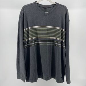 Levi's 90s Vibes Grey Striped V-Neck Long Sleeve Top, Men's XL